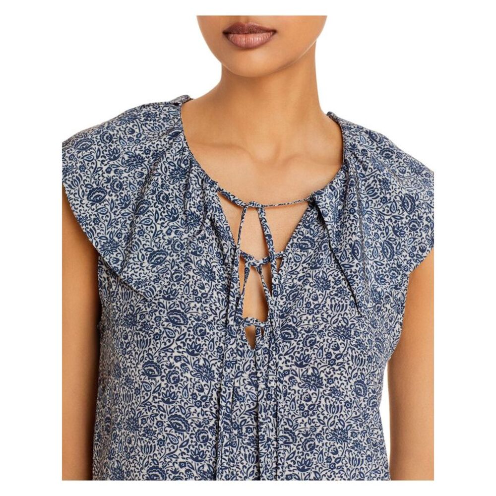 REBECCA TAYLOR Womens Blue Up  Lined Sleeveless Split Short Fit + Flare Dress XS - Picture 3 of 3